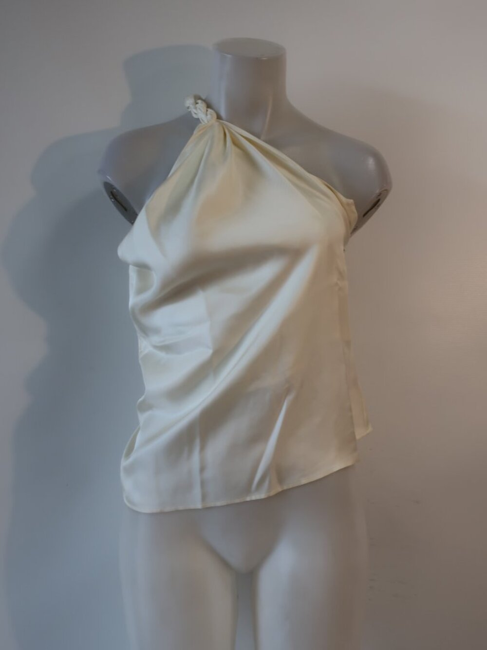 Womens Loulou Studio (Item-76) Ivory Adiran Silk One Shoulder Sleeveless Top XS